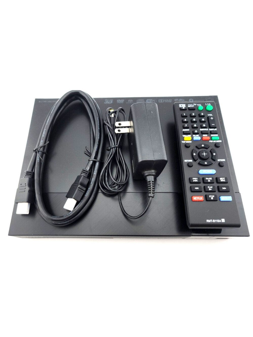 Sony BDP-S6500 4K Upscale Blu-Ray DVD CD Player WiFi Black Remote Power Adapter